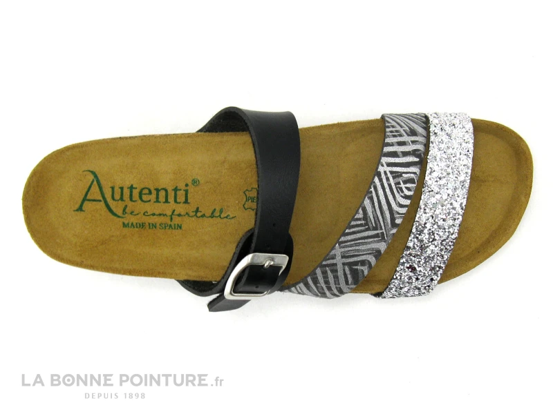 Autenti 6810229 Noir Paillettes Argent - Mule Talon Compense 6 Autenti 6810229 Noir Paillettes Argent - Mule Talon Compense – Image 4
