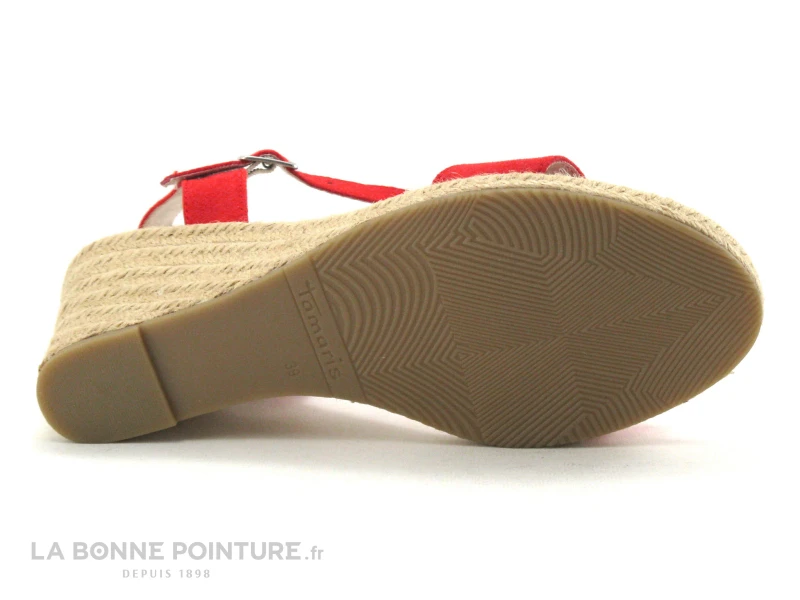 Tamaris 1-1-28300-24 Fire - Sandale Espadrille Rouge Compensee 9 Tamaris 1-1-28300-24 Fire - Sandale Espadrille Rouge Compensee – Image 7