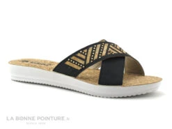 Inblu BMDMOO01 Noir - Semelle Liege - Mule Confort Femme