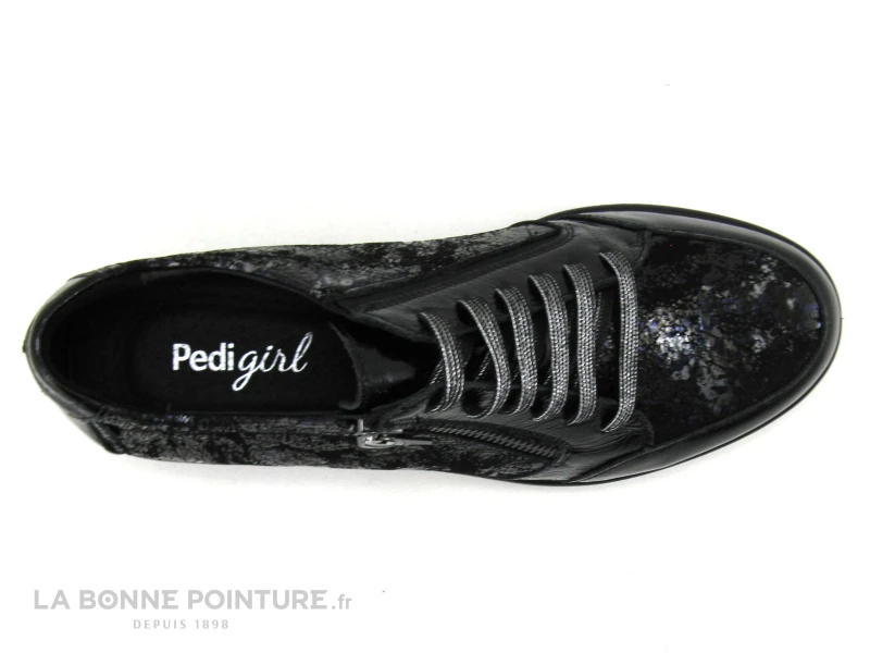 Pedi Girl ALET AMO - Noir Verni - Bleu Metal - Chaussure Femme Avec Zip 8 Pedi Girl ALET AMO - Noir Verni - Bleu Metal - Chaussure Femme Avec Zip – Image 6