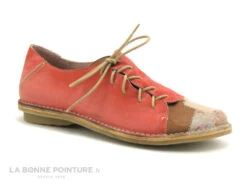 Alce Shoes 9058 - Rouge - Beige - Lacet Lateral - Chaussure Basse F