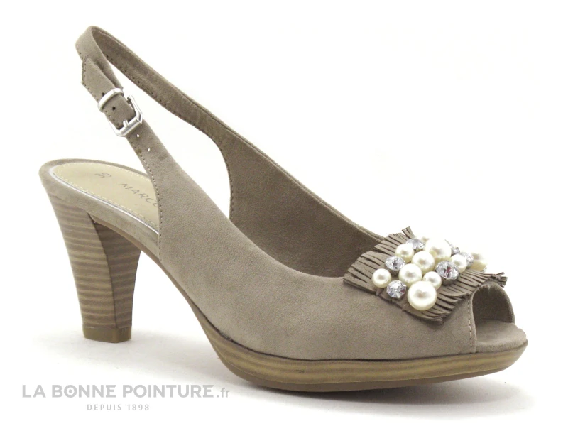 Marco Tozzi 2-29602-20 Taupe - Perles Culture - Sandale Talon 3 Marco Tozzi 2-29602-20 Taupe - Perles Culture - Sandale Talon