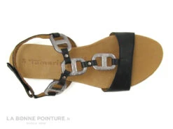 Tamaris 1-1-28163-24 Black Pewter - Sandale Plate Noire - Argent -Chaussures À La Mode cd24607c73b9e66c561f35ea11d5d5ef img 1390.jpg 148815