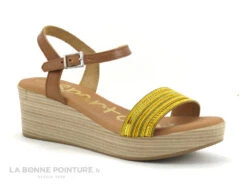 Spartanas SPOJU 4472 - Jaune Camel - Sandale Talon Compense