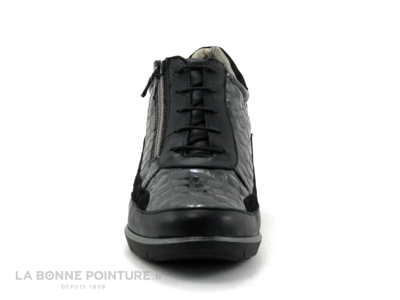 Pedi Girl GIFAR Anthracite Croco - Chaussure Compensee Avec Zip 4 Pedi Girl GIFAR Anthracite Croco - Chaussure Compensee Avec Zip – Image 2