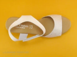Eva Frutos 9538 Blanc - Metallise - Sandale Compensee -Chaussures À La Mode cd24607c73b9e66c561f35ea11d5d5ef img 3035.jpg 132239