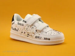 Petit Genie ES4075J Blanc - Tachetee Noir Et Jaune - Basket Velcro Fille -Chaussures À La Mode cd24607c73b9e66c561f35ea11d5d5ef img 3644.jpg 151538