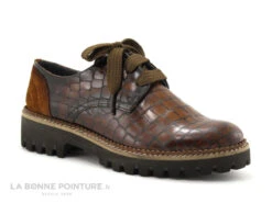 Folies COPOS Cuero - Marron Croco - Chaussure Derbi Femme