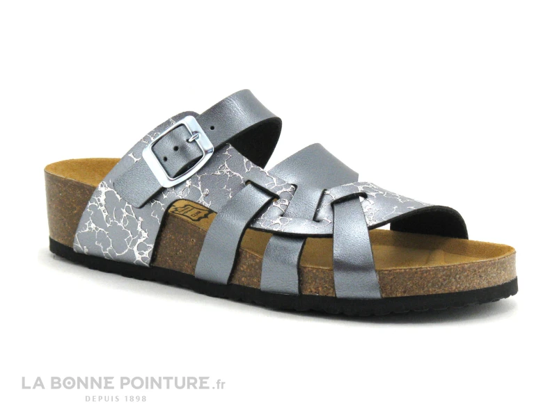 BioLife 0004 ESC01 Anthracite Argent - Mule Reglable Femme 3 BioLife 0004 ESC01 Anthracite Argent - Mule Reglable Femme