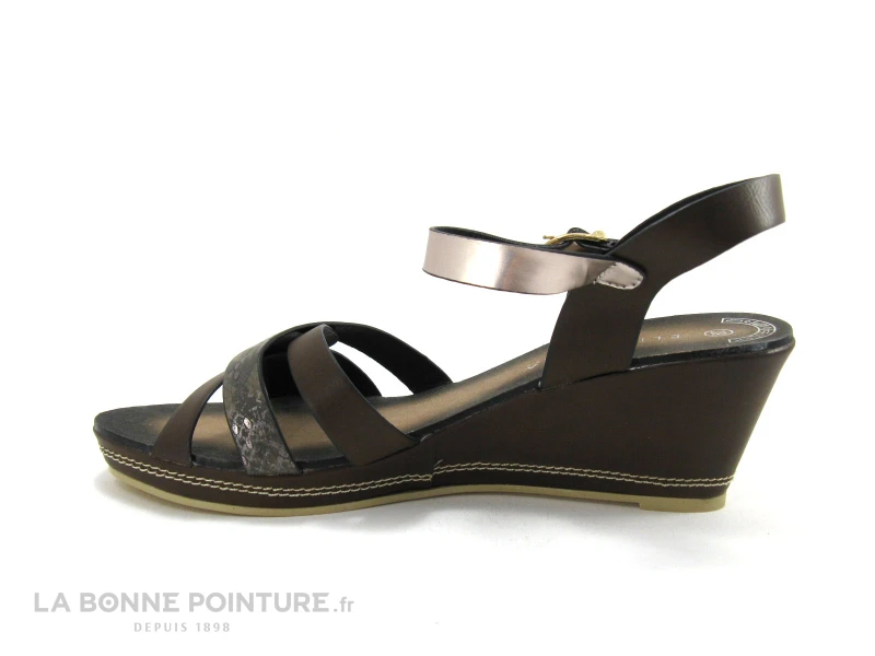 Elina Kara 5511 6 Marron Serpent Nu-pieds Compense 5 Elina Kara 5511 6 Marron Serpent Nu-pieds Compense – Image 3