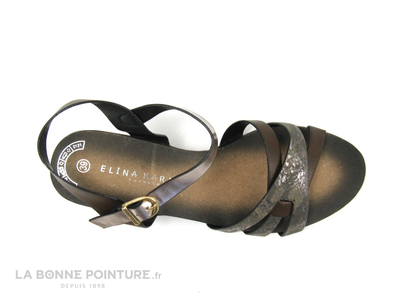 Elina Kara 5511 6 Marron Serpent Nu-pieds Compense 6 Elina Kara 5511 6 Marron Serpent Nu-pieds Compense – Image 4