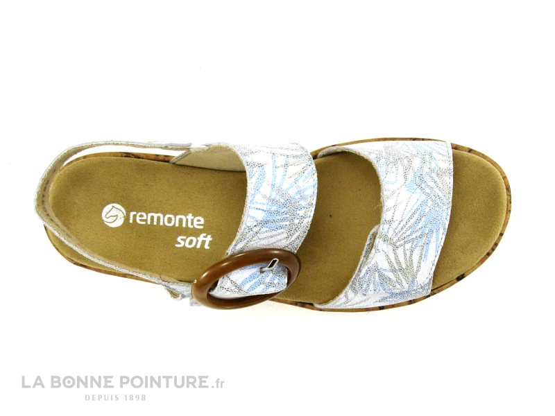 Remonte R6853-92 - Blanc - Bleu - Sandale Femme Avec Velcro 8 Remonte R6853-92 - Blanc - Bleu - Sandale Femme Avec Velcro – Image 6