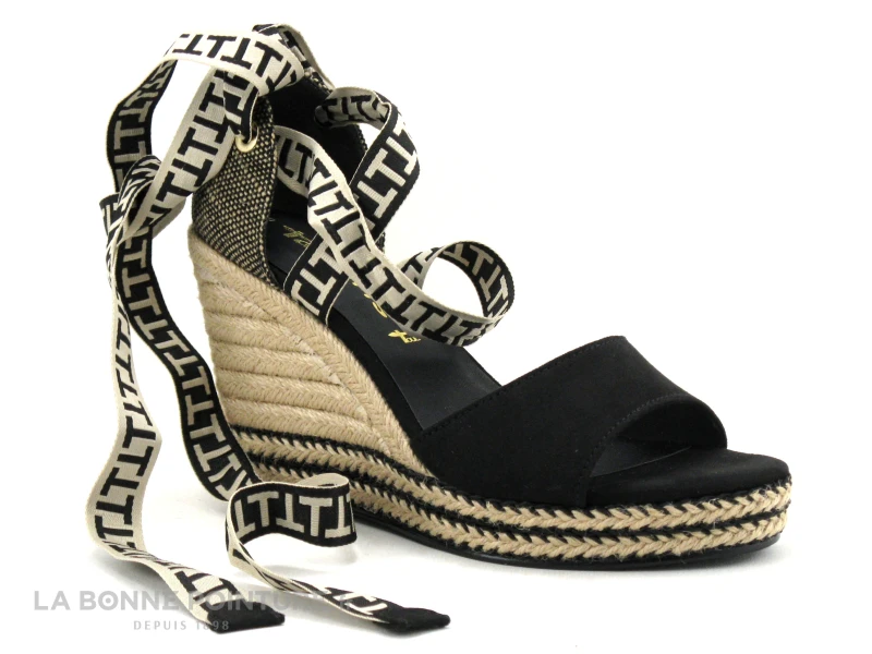 Tamaris 1-28344-20 Black - Sandale Femme Avec Ruban - Talon Compense 7 Tamaris 1-28344-20 Black - Sandale Femme Avec Ruban - Talon Compense – Image 5