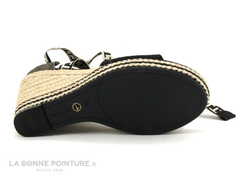 Tamaris 1-28344-20 Black - Sandale Femme Avec Ruban - Talon Compense 9 Tamaris 1-28344-20 Black - Sandale Femme Avec Ruban - Talon Compense – Image 7