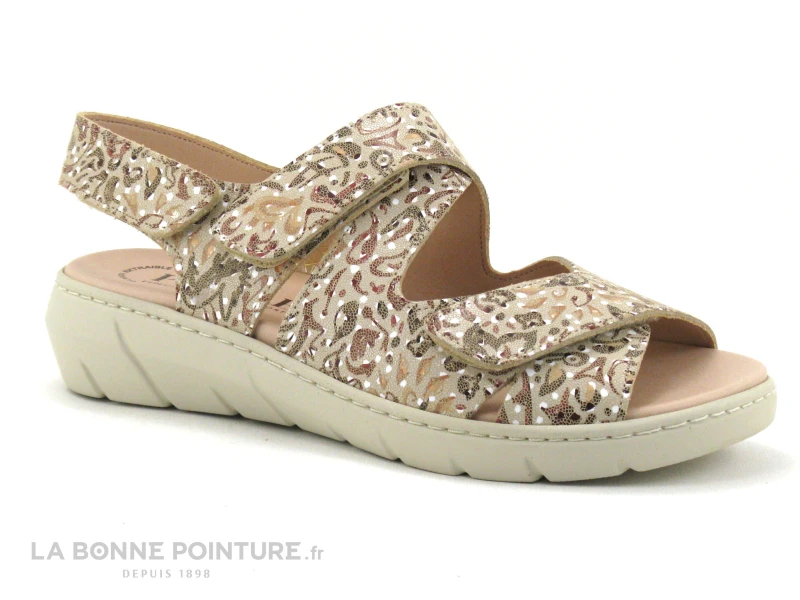 Puche 6927 Sandy Beige - Sandale Femme Avec 3 Scratches 3 Puche 6927 Sandy Beige - Sandale Femme Avec 3 Scratches