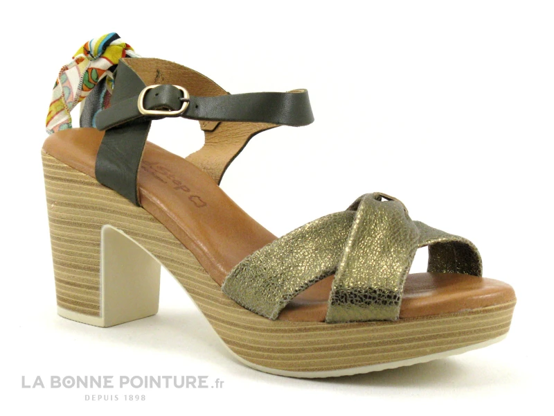 Good Step 3114-L46 Dromix Kaki - Foulard - Sandale Talon Haut 7 Good Step 3114-L46 Dromix Kaki - Foulard - Sandale Talon Haut – Image 5