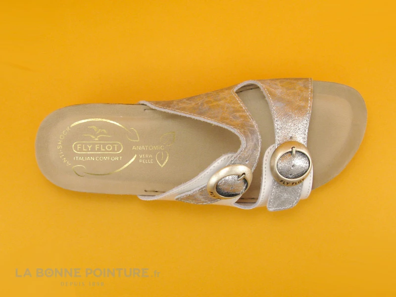 Fly Flot FLETY Blanc - Gris Metal - 2 Brides Reglables - Mule 8 Fly Flot FLETY Blanc - Gris Metal - 2 Brides Reglables - Mule – Image 6