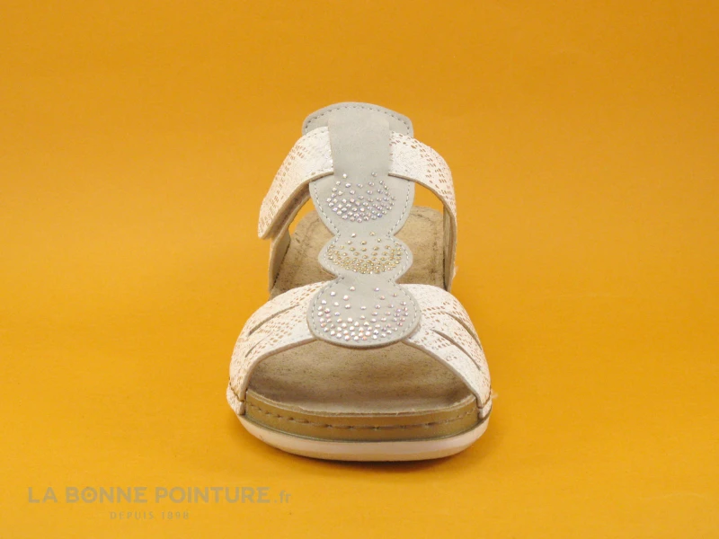 Morans MEMBOISE - Blanc - Gris - Mule Femme Avec Bride A Scratch 4 Morans MEMBOISE - Blanc - Gris - Mule Femme Avec Bride A Scratch – Image 2