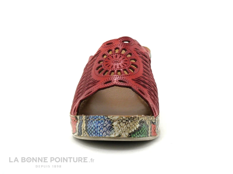 Karyoka GENI BIS Rouge - Semelle Compensee Serpent - Mule Femme 4 Karyoka GENI BIS Rouge - Semelle Compensee Serpent - Mule Femme – Image 2