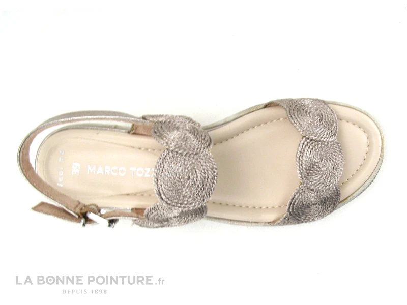 Marco Tozzi 2-28760-28 Rose Metallic - Cercles - Sandale Compensee 8 Marco Tozzi 2-28760-28 Rose Metallic - Cercles - Sandale Compensee – Image 6