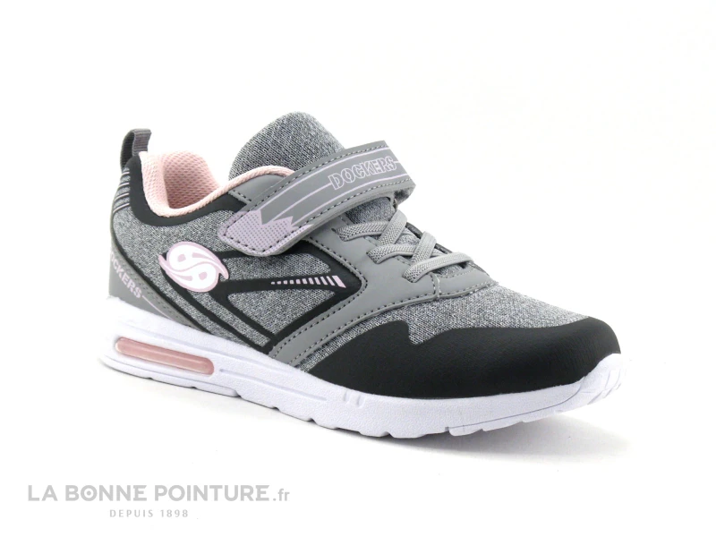 Dockers 48BT601 Basket Grise Rose Fille - Elastique Et Velcro 3 Dockers 48BT601 Basket Grise Rose Fille - Elastique Et Velcro