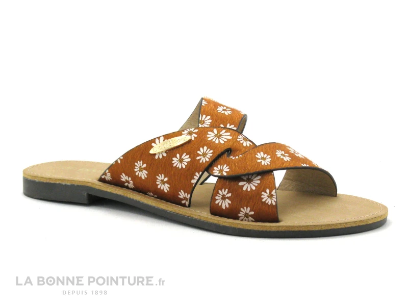 Dees Shoes MIAJA Orange - Fleurs - Mule Plate Femme 3 Dees Shoes MIAJA Orange - Fleurs - Mule Plate Femme