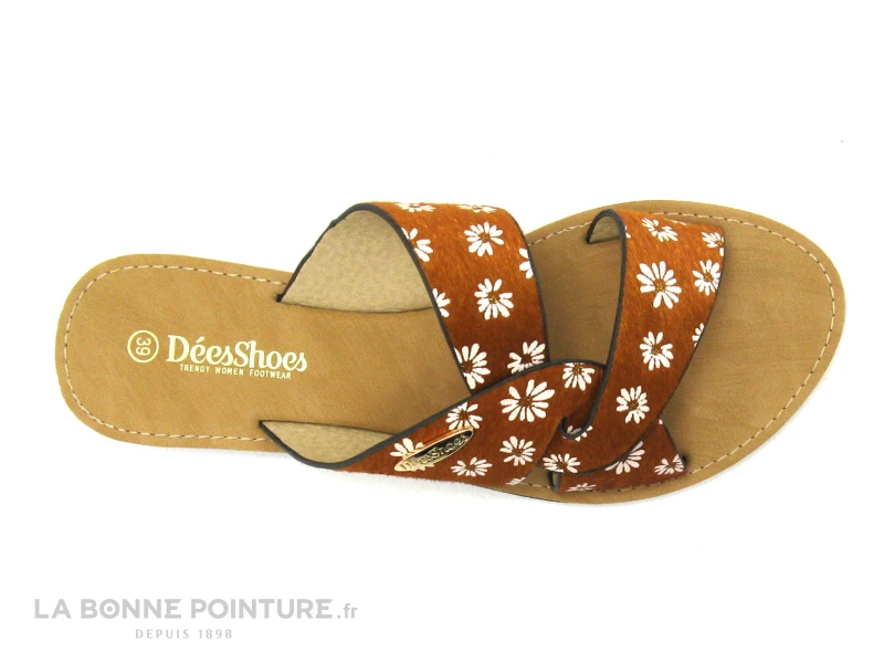 Dees Shoes MIAJA Orange - Fleurs - Mule Plate Femme 5 Dees Shoes MIAJA Orange - Fleurs - Mule Plate Femme – Image 3