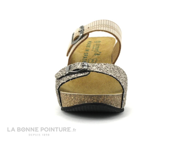 Autenti 687056 Gold - Beige - Pailletes Or - Mule Talon Compense 4 Autenti 687056 Gold - Beige - Pailletes Or - Mule Talon Compense – Image 2