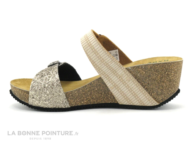 Autenti 687056 Gold - Beige - Pailletes Or - Mule Talon Compense 5 Autenti 687056 Gold - Beige - Pailletes Or - Mule Talon Compense – Image 3